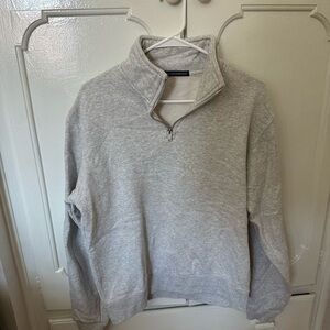 Brandy Melville Light Gray Zip-Up Sweatershirt